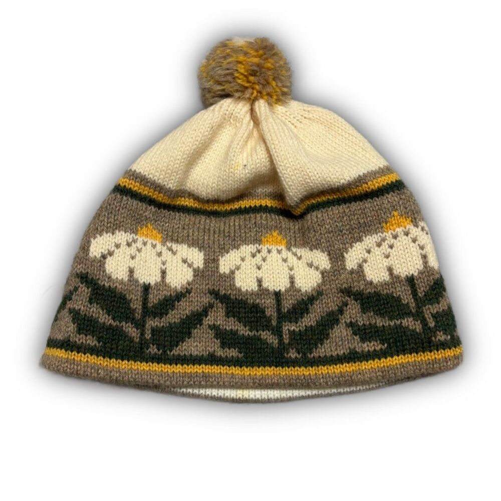 Brenn Wilton Hand-Loomed Floral Wool Beanie